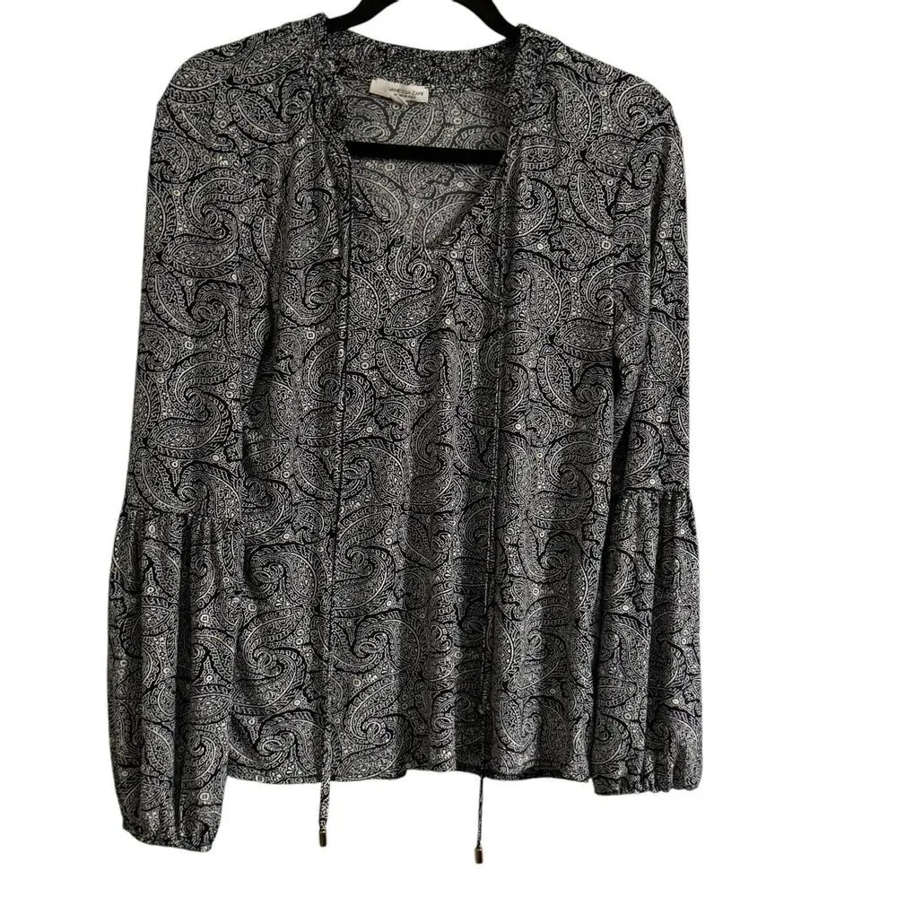 Vanessa Zani Patterned Long Sleeve Italian balloon sleeve Blouse size Small